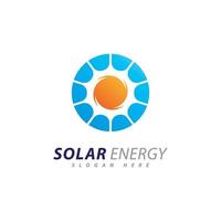 modèle de conception de logo d'énergie solaire. logo de l'électricité électrique de l'énergie du panneau solaire créatif vecteur