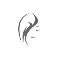 illustration de logo de cheveux de beauté féminine vecteur