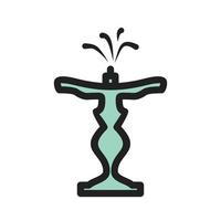 icône de ligne remplie de fontaine vecteur