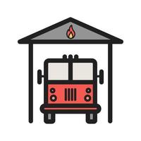 icône de ligne remplie de pompiers vecteur