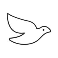 icône de ligne remplie de colombe vecteur