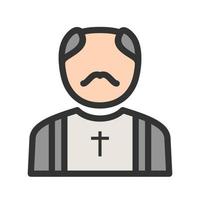 icône de ligne remplie de prêtre vecteur