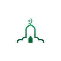 illustration de modèle de conception d'icône de logo de mosquée vecteur