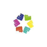 main de la communauté, illustration de l'icône du logo d'adoption vecteur