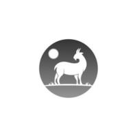 modèle d'illustration d'icône de logo de chèvre vecteur