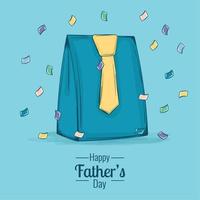 croquis isolé d'un cadeau avec une cravate vecteur de fête des pères heureux