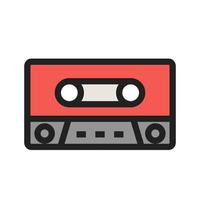 icône de ligne remplie de cassette vecteur