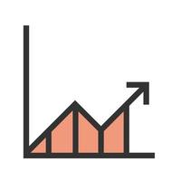 tendance dans l'icône de la ligne remplie de graphique vecteur