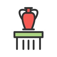 icône de ligne remplie d'exposition de vase vecteur