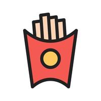 icône de ligne remplie de frites vecteur