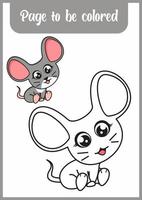 livre de coloriage pour les enfants. souris mignonne vecteur