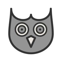 icône de ligne remplie de visage de hibou vecteur