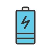 icône de ligne remplie de batterie en charge vecteur