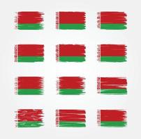 collections de pinceaux de drapeau biélorusse. drapeau national vecteur