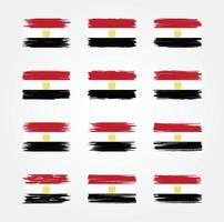collections de pinceaux de drapeau égyptien. drapeau national vecteur