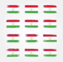 collections de pinceaux de drapeau du tadjikistan. drapeau national vecteur