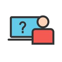 icône de ligne remplie de questions en ligne vecteur