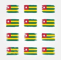 collections de pinceaux de drapeau togo. drapeau national vecteur