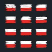 collections de pinceaux de drapeau de pologne. drapeau national vecteur