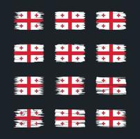 collections de pinceaux de drapeau de la géorgie. drapeau national vecteur