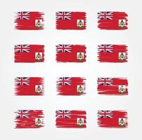 collections de pinceaux de drapeau des bermudes. drapeau national vecteur