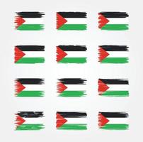 collections de pinceaux de drapeau de palestine. drapeau national