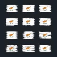 collections de pinceaux de drapeau chypriote. drapeau national vecteur