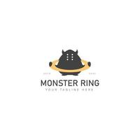 monstre avec anneau logo design icône illustration