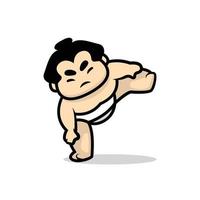 jolie mascotte d'atlet de sumo vecteur