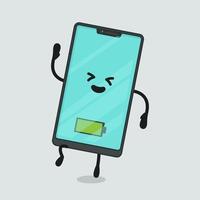 mascotte d'illustration de smartphone vecteur