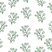 motif scandinave sans couture avec branche d'olivier contour doodle mignon. vecteur