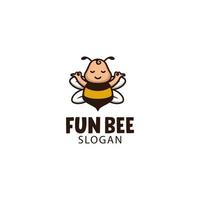logo d'abeille amusant vecteur