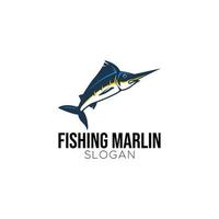 logo de marlin de pêche vecteur