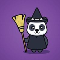 adorable panda avec un costume d'halloween vecteur