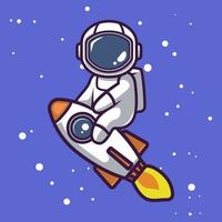 thème de l'espace mascotte astronaute mignon vecteur