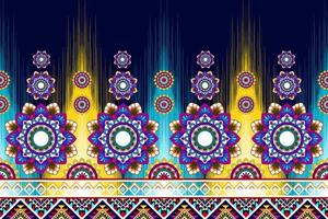 ikat mandala géométrique abstrait motif ethnique sans couture. tapis en tissu aztèque ornements de mandala décorations textiles papier peint. tribal boho mandalas indigènes turquie vecteur de broderie traditionnelle