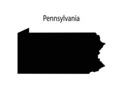 Pennsylvanie carte silhouette en fond blanc vecteur