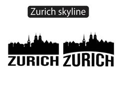 zurich, horizon ville, silhouette, vecteur, illustration vecteur