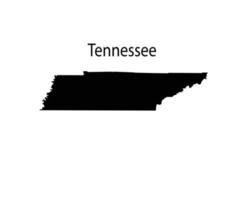 silhouette de la carte du Tennessee sur fond blanc vecteur