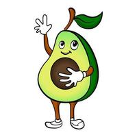 illustration de mascotte de dessin animé de fruits d'avocat vecteur