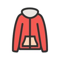 icône de ligne remplie de veste chaude vecteur