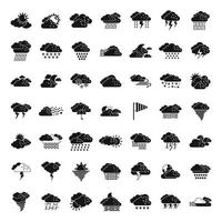les icônes de temps nuageux définissent un vecteur simple. air climatique