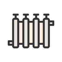 icône de ligne remplie de radiateur de chaleur vecteur