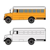 conception de vecto d'illustration de vue de côté d'autobus scolaire vintage vecteur