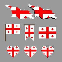 Géorgie. carte et drapeau de la géorgie. illustration vectorielle. vecteur
