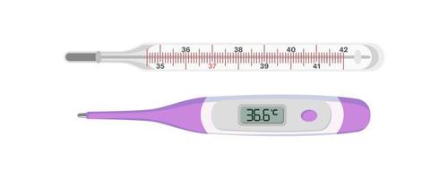 thermomètres électroniques et verre. illustration vectorielle. vecteur