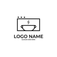 café blogueur site web restaurant logo vecteur