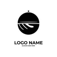 servir le concept de logo de paysage de restaurant vecteur