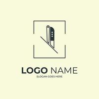 création de logo de restaurant de couteau vecteur