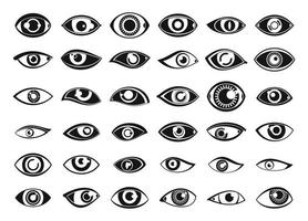 les icônes des yeux définissent un vecteur simple. organe du visage